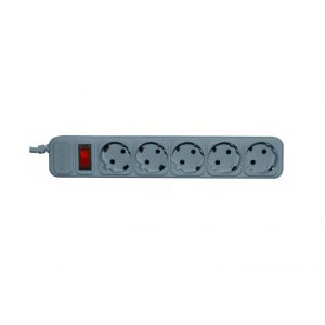 Сетевой фильтр DeTech DT-SPN05 10A 5 розеток, 3м Grey