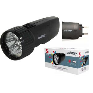 Фонарь аккумуляторный Smartbuy SBF-44-B 5 LED с зарядкой от сети Black