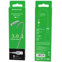Кабель USB- Type-C Borofone BX21 Outstanding 1000mm (metal grey)