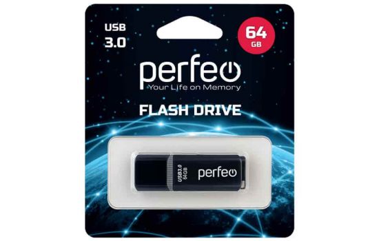 USB накопитель 64 Gb Perfeo (PF-C12B064) USB 3.0 Black, White