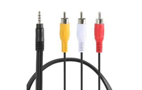 Аудиокабель DeTech 3RCA-3.5mm 1.8m 