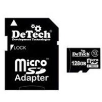 Карта памяти microSDHC 128 GB DeTech Class 10 +SD adapter