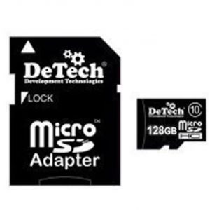 Карта памяти microSDHC 128 GB DeTech Class 10 +SD adapter