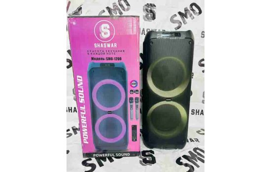 Портативная колонка Shaswar SMO-1200 150W Караоке+BT+SD+AUX+ду